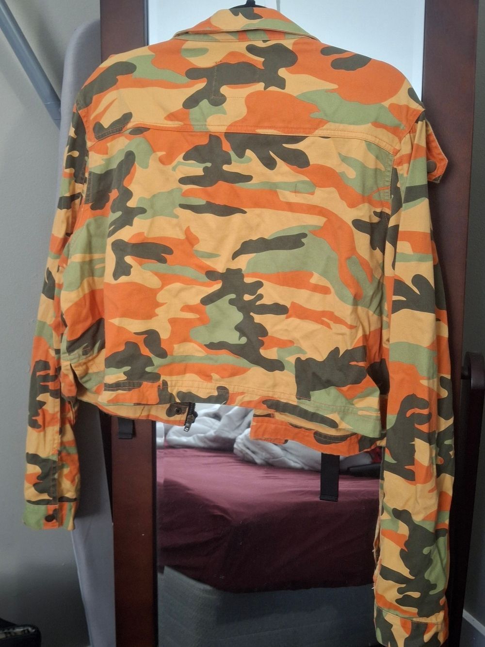 C'est Toi Orange Cropped Camo Cropped Utility Jacket - Women's - Picture 2 of 6